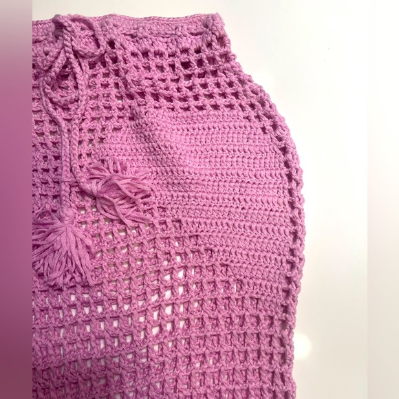 Hand Made New Beautiful Lilac | Levander Crocheted Top & Mini Skirt Fits M/L - Picture 12 of 13